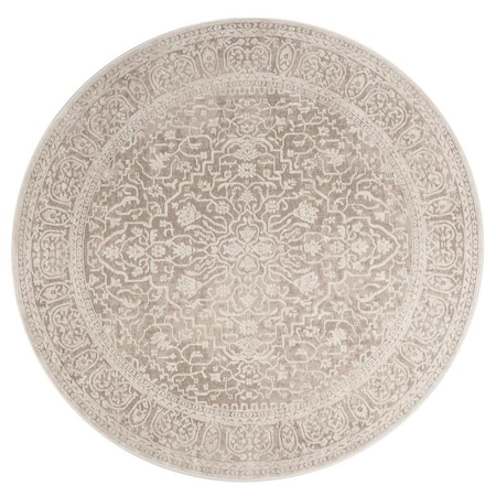 Safavieh 10 x 10 ft. Reflection Power Loomed Round Area Rug; Beige & Cream RFT670A-10R